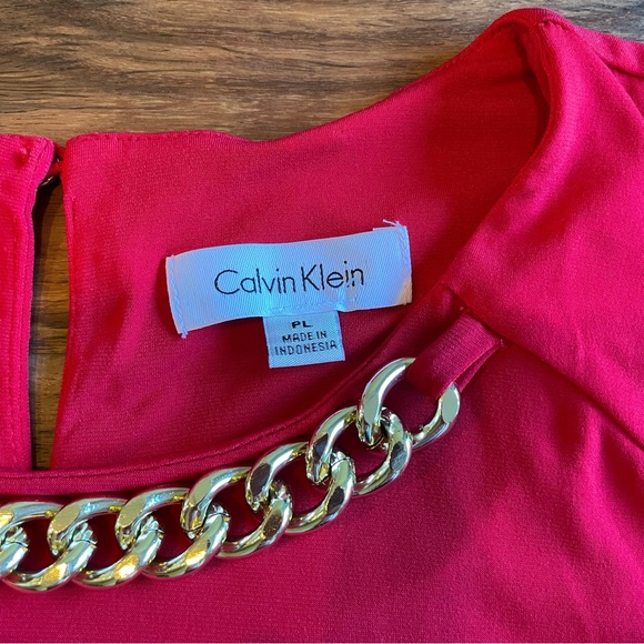 NWOT Red Calvin Klein Shirt/Blouse - Picture 3 of 11